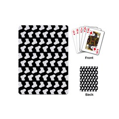 Black And White Cute Baby Socks Illustration Pattern Playing Cards (mini) 