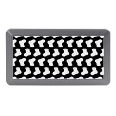 Black And White Cute Baby Socks Illustration Pattern Memory Card Reader (mini) by GardenOfOphir