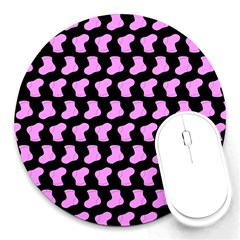 Cute Baby Socks Illustration Pattern Round Mousepads by GardenOfOphir