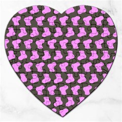 Cute Baby Socks Illustration Pattern Jigsaw Puzzle (heart)