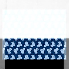 Blue Cute Baby Socks Illustration Pattern Rectangular Jigsaw Puzzl by GardenOfOphir