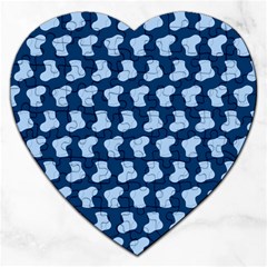 Blue Cute Baby Socks Illustration Pattern Jigsaw Puzzle (heart)