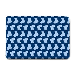 Blue Cute Baby Socks Illustration Pattern Small Doormat  by GardenOfOphir