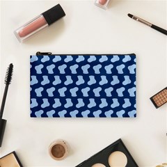 Blue Cute Baby Socks Illustration Pattern Cosmetic Bag (small)  by GardenOfOphir