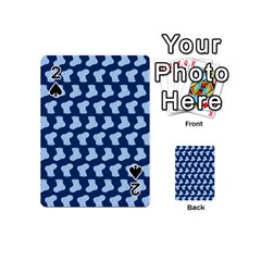 Blue Cute Baby Socks Illustration Pattern Playing Cards 54 (mini)  by GardenOfOphir