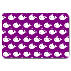 Cute Whale Illustration Pattern Large Doormat  by GardenOfOphir