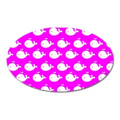 Cute Whale Illustration Pattern Oval Magnet by GardenOfOphir