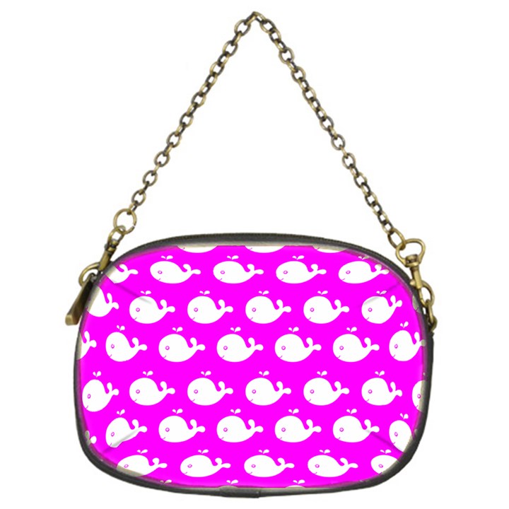 Cute Whale Illustration Pattern Chain Purses (One Side) 