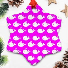 Cute Whale Illustration Pattern Ornament (snowflake) 