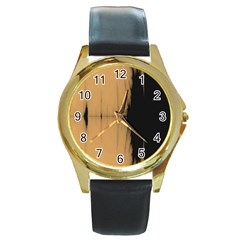 Sunset Black Round Gold Metal Watches