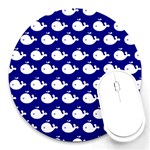 Cute Whale Illustration Pattern Round Mousepads Front