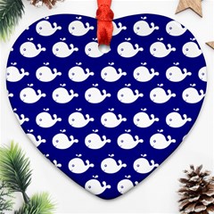 Cute Whale Illustration Pattern Ornament (heart) 