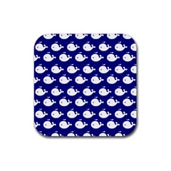 Cute Whale Illustration Pattern Rubber Coaster (square)  by GardenOfOphir