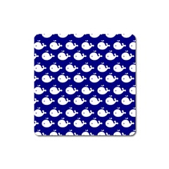 Cute Whale Illustration Pattern Square Magnet by GardenOfOphir