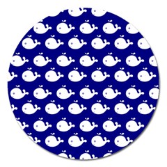 Cute Whale Illustration Pattern Magnet 5  (round) by GardenOfOphir