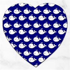 Cute Whale Illustration Pattern Jigsaw Puzzle (heart)