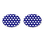 Cute Whale Illustration Pattern Cufflinks (Oval) Front(Pair)