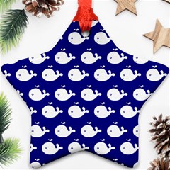 Cute Whale Illustration Pattern Star Ornament (two Sides)  by GardenOfOphir