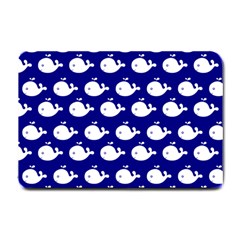 Cute Whale Illustration Pattern Small Doormat  by GardenOfOphir