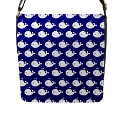 Cute Whale Illustration Pattern Flap Messenger Bag (l)  by GardenOfOphir