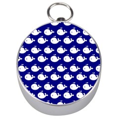 Cute Whale Illustration Pattern Silver Compasses by GardenOfOphir