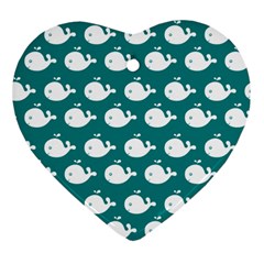 Cute Whale Illustration Pattern Ornament (heart)  by GardenOfOphir