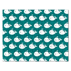 Cute Whale Illustration Pattern Rectangular Jigsaw Puzzl