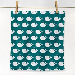 Cute Whale Illustration Pattern Face Towel by GardenOfOphir