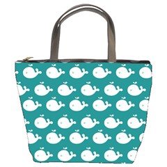 Cute Whale Illustration Pattern Bucket Bags by GardenOfOphir