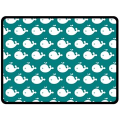 Cute Whale Illustration Pattern Fleece Blanket (large)  by GardenOfOphir