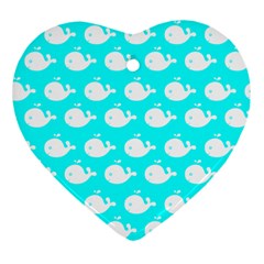 Cute Whale Illustration Pattern Ornament (heart)  by GardenOfOphir