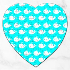 Cute Whale Illustration Pattern Jigsaw Puzzle (heart)