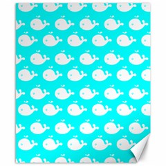 Cute Whale Illustration Pattern Canvas 8  X 10  by GardenOfOphir