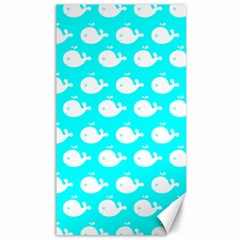 Cute Whale Illustration Pattern Canvas 40  X 72   by GardenOfOphir