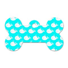 Cute Whale Illustration Pattern Dog Tag Bone (two Sides)