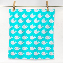 Cute Whale Illustration Pattern Face Towel by GardenOfOphir