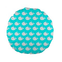 Cute Whale Illustration Pattern Standard 15  Premium Flano Round Cushions by GardenOfOphir