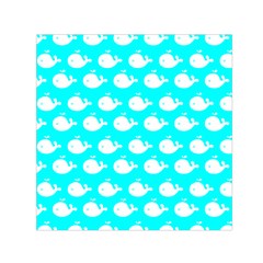 Cute Whale Illustration Pattern Small Satin Scarf (square)  by GardenOfOphir