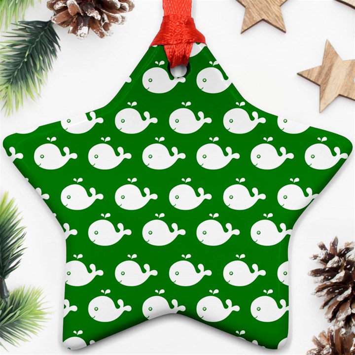 Cute Whale Illustration Pattern Ornament (Star) 