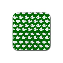 Cute Whale Illustration Pattern Rubber Coaster (square)  by GardenOfOphir