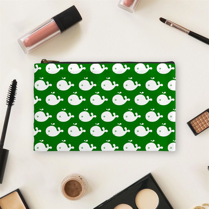 Cute Whale Illustration Pattern Cosmetic Bag (Medium) 