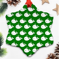 Cute Whale Illustration Pattern Snowflake Ornament (2-side)