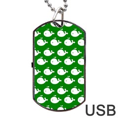 Cute Whale Illustration Pattern Dog Tag Usb Flash (two Sides)  by GardenOfOphir