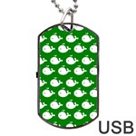 Cute Whale Illustration Pattern Dog Tag USB Flash (Two Sides)  Front