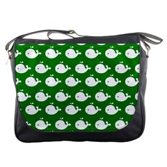 Cute Whale Illustration Pattern Messenger Bags by GardenOfOphir