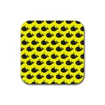 Cute Whale Illustration Pattern Rubber Coaster (Square)  Front