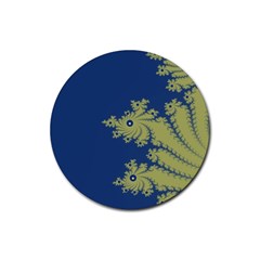 Blue And Green Design Rubber Coaster (round) 