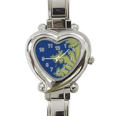 Blue And Green Design Heart Italian Charm Watch