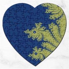 Blue And Green Design Jigsaw Puzzle (heart)