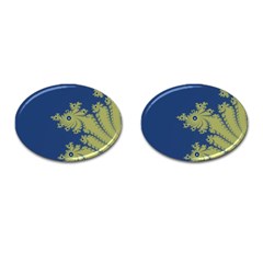 Blue And Green Design Cufflinks (oval)